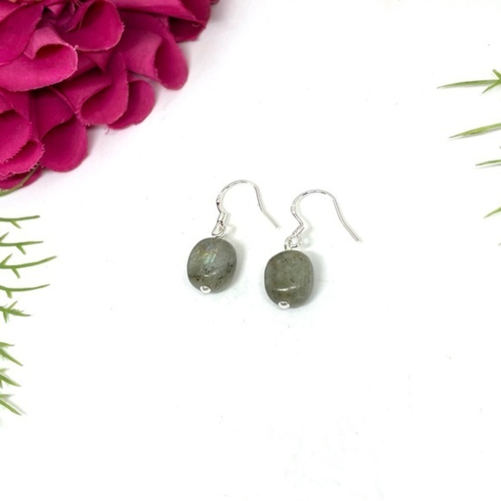 NEW⚜️925 Labradorite Gemstone Dangly Handmade Earrings